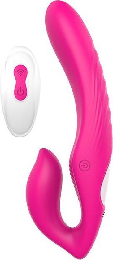 DreamToys Remote Double Dipper Duo Vibrator - Roze - Siliconen - 22 cm