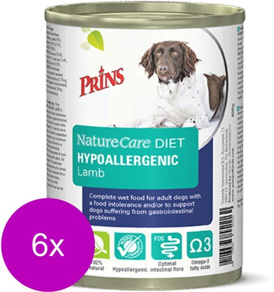 Prins Naturecare Diet Dog Hypoallegenic - Hondenvoer - 6 x Lam 400 g