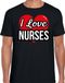 Bellatio Decorations I love nurses verkleed t-shirt zwart - heren - Verkleed outfit / kleding XXL