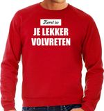 Bellatio Decorations Shoppartners Bv Kerst is: je lekker volvreten Kerst sweater / Kerst trui rood voor heren - Kerstkleding / Christmas outfit M