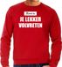 Bellatio Decorations Shoppartners Bv Kerst is: je lekker volvreten Kerst sweater / Kerst trui rood voor heren - Kerstkleding / Christmas outfit M