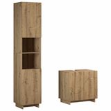 vidaXL Badkamerkast set 2 stuks Artisanaal eiken Bewerkt hout