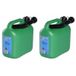 All Ride Jerrycan voor brandstof - Set van 2x stuks - 5 liter - groen - incl. schenktuit - voor o.a. benzine en diesel