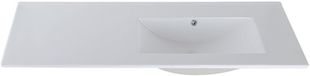 Saniclass Vygo Meubelwastafel - 121x2x46cm - 1 wasbak rechts - keramiek - glans wit