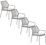 Garden Impressions Natas tuinstoel stapelbaar taupe - natural sand - 4 stuks