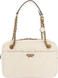 GUESS Abey Top Zip Shoulder Bag Stone Crème
