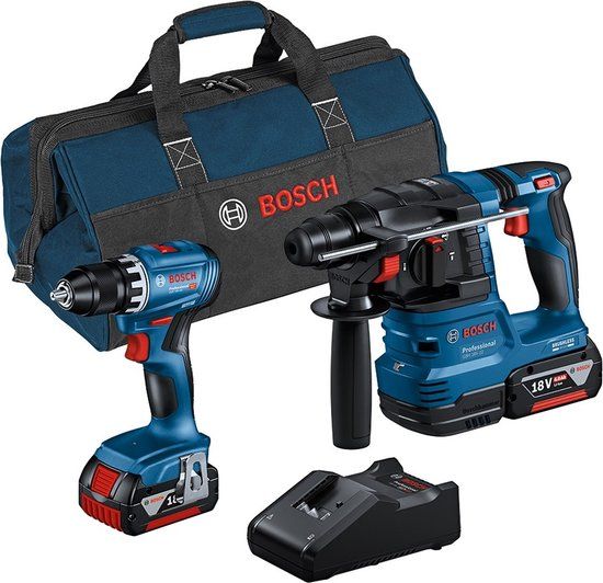 Bosch Professional Accu Combiset GSR 18V-45 + GBH 18V-22 18V 4,0Ah in Tas - 0615A50038