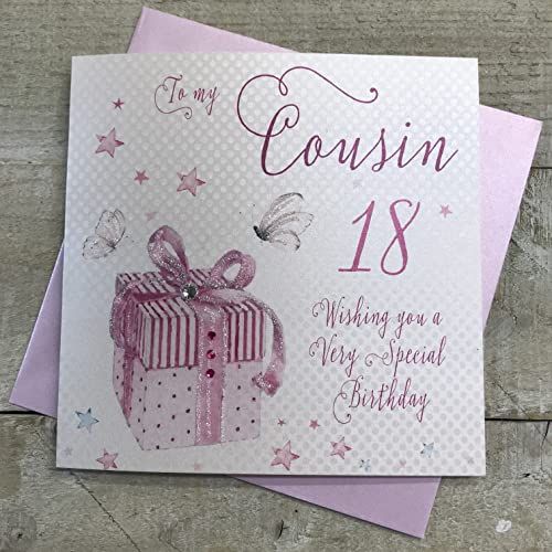 Handmade 18th Birthday Card for Nephew - White Cotton
