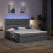 Maison Exclusive - Cadre de lit ottoman avec matelas, gris foncé, 180x200 cm, textile