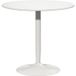 Table à manger pour 2 personnes, plateau rond Ø80 cm, MDF et acier, antidérapant, blanc, 75 cm de hauteur