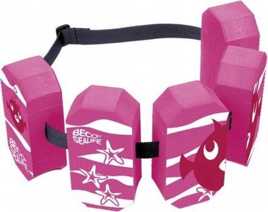 Beco Sealife - Zwemgordel voor kinderen - Roze - van 18-30 kg Zwemkurkjes met 5 foam drijvers en verstelbare riem voor kinderen van ca. 2-6 jr