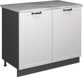 Vicco Wastafelkast Fame-Line, Wit Landhuis/Antraciet, 100 cm, WB Marmer