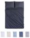 Set de literie 4 pièces avec drap-housse et taies d'oreiller pour lits de 105x190/200 cm - Gris foncé
