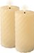 Lumineo Luxe LED kaarsen/stompkaarsen - 2x - creme wit - D7,5 x H17 cm - timer
