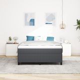 vidaXL Boxspringbed Donkergrijs 140 x 200 cm Corduroy stof