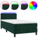 vidaXL Lit plateforme avec matelas et éclairage LED, vert foncé, 80x200 cm, velours