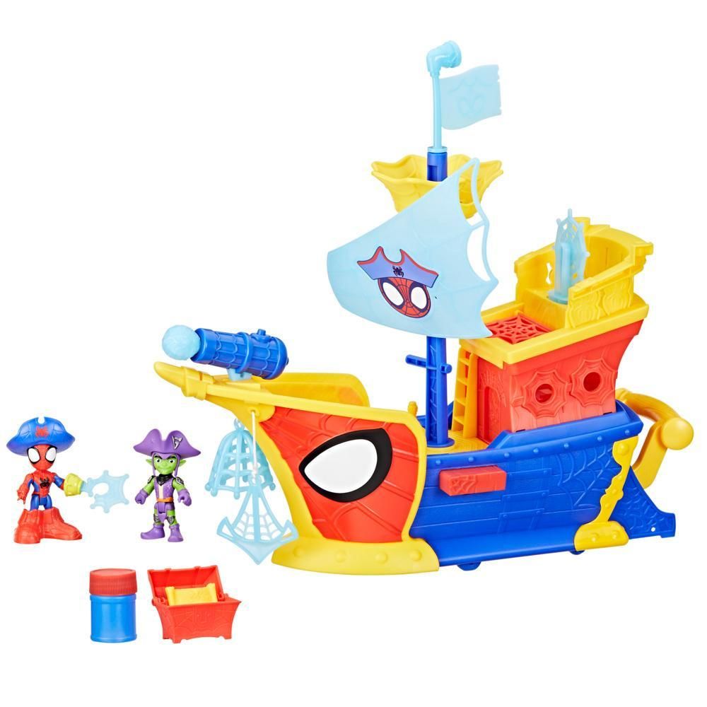 Hasbro Spider-Man Water-Webs Webs Ahoy Bubble Pirate Ship Action Figure Playset