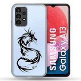 Transparante Samsung Galaxy A13 4G Transparante Beschermhoes - Draak Zwart