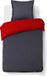 VISION Parure de lit une personne 135x200cm Gris/Rouge Coton