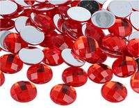 Decoratieve edelstenen van acryl, rood, 18 mm, 200 stuks.