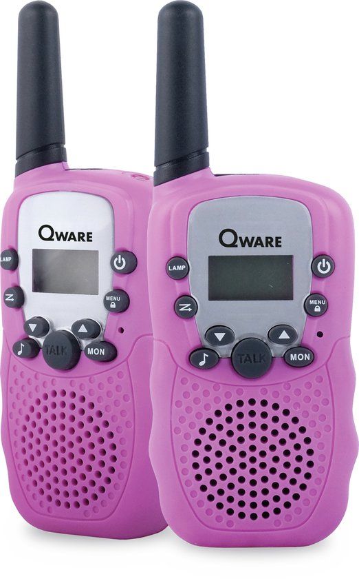 Qware Walkie Talkie Set - Roze - 2 Handsets - 3000 m Range