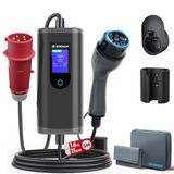 bokman EV Oplader CEE 16A / 3-Fase /11kW / 5M Instelbare Stroom Wallbox Laadkabel Type 2 met Digitale LCD bediening voor Tesla Model Y/3, ID.3/4/5, e-tron, Zoe en PHEVs