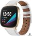 Strap-it Fitbit Versa 3 bandje leer - wit