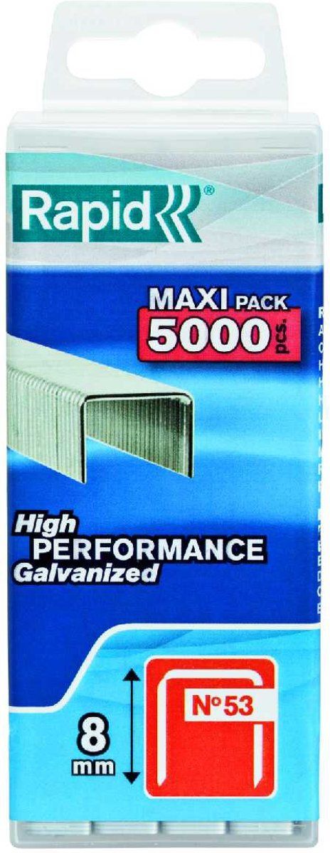 Rapid niet 53 staal 8 mm 5.000 stuks