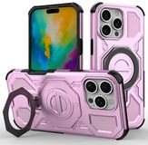 Selected by GSMpunt.nl Hoesje geschikt voor Apple iPhone 16 Pro Max | Compatibel met MagSafe / Qi2 | 360° Draaibare Magnetische Standaard | Back Cover Kickstand Ring | Roze