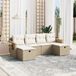 Maison Exclusive - Ensemble de meubles de jardin 6 pièces avec canapé et coussins, beige, en polyrotin