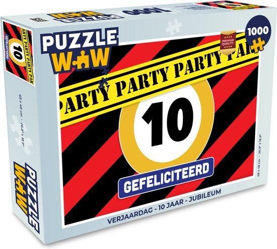 MuchoWow Puzzel Verjaardag - 10 Jaar - Jubileum - Legpuzzel - Puzzel 1000 stukjes volwassenen