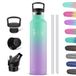 HoneyHolly Thermosfles, 1 liter, BPA-vrij, dubbelwandig, 18/8 roestvrij staal, voor sportschool, sport, fiets
