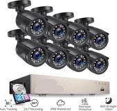 Merkloos / Sans marque Beveiligingscamerasysteem - CCTV Camerasysteem - 265+ 5MP Lite DVR - 8-Kanaals - Openlucht- IP66 Waterdichte - Bewakingscamera - Beveiligingscamera - 1080p Camera – Nachtzicht – Complete Video Surveillance Kit - Zonder Harde Schijf - 8 Stuks - Zwart