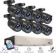 Merkloos / Sans marque Beveiligingscamerasysteem - CCTV Camerasysteem - 265+ 5MP Lite DVR - 8-Kanaals - Openlucht- IP66 Waterdichte - Bewakingscamera - Beveiligingscamera - 1080p Camera – Nachtzicht – Complete Video Surveillance Kit - Zonder Harde Schijf - 8 Stuks - Zwart