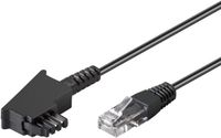 Goobay TAE-F - RJ45 DSL/VDSL telecom kabel | 2-aderig (8P2C) | zwart | 50 meter