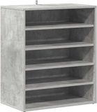 vidaXL Schoenenkast - 60x35x70 cm - Bewerkt Hout - Betongrijs