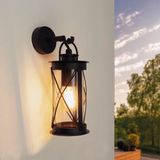 Ledvion LED Wandlamp Zwart E27 IP54