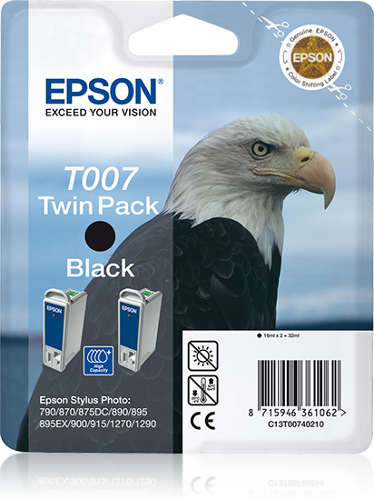 Epson Eagle Dubbelpack Black T007 single pack / zwart