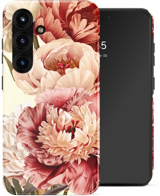 Selencia Hoesje - Geschikt voor Samsung Galaxy S25 - Backcover - Vintage Peony