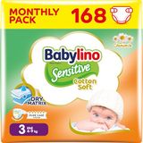 Babylino Sensitive Cotton Soft, Luiers, Maat 3, Midi (4-9 kg), 168 Stuk