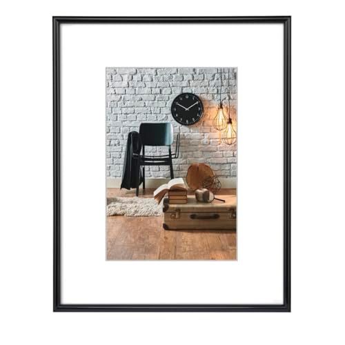 Hama Sevilla fotolijst A4 (21 x 29,7 cm) met papieren houder 15x20 cm, hoogwaardig glas, kunststof frame, hangend, zwart