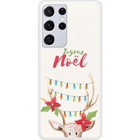 Samsung Galaxy S21 Ultra Beschermende siliconen case met lichtgevend rendier