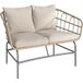 Canapé de jardin 2 places en résine tressée, coussins épais anti-glisse, 120 x 67 x 79 cm, marron