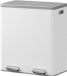 KITCHEN MOVE MAJOR Keukenafvalbak met pedaal, gescheiden afval, 60L, Metaal, RVS, Wit