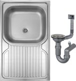 Deante Apollo Serie Roestvrijstalen Spoelbak - 1 Kom - Inclusief Syfon - 80x50 cm