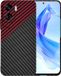 Techsuit Hoesje geschikt voor HONOR 90 Lite - Carbonite FiberShell Carbon Back Cover - Rood/Zwart