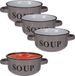 Excellent Houseware Bols à soupe/bols de service - 6x - porcelaine - D13 x H7 cm - anthracite