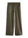 Next - Dames - Broek van imitatieleer, met textuur en wijde pijpen - Groen