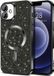 Techsuit Hoesje geschikt voor Apple iPhone 16 Plus - Luxury Glitter Back Cover - Geschikt voor MagSafe - Zwart