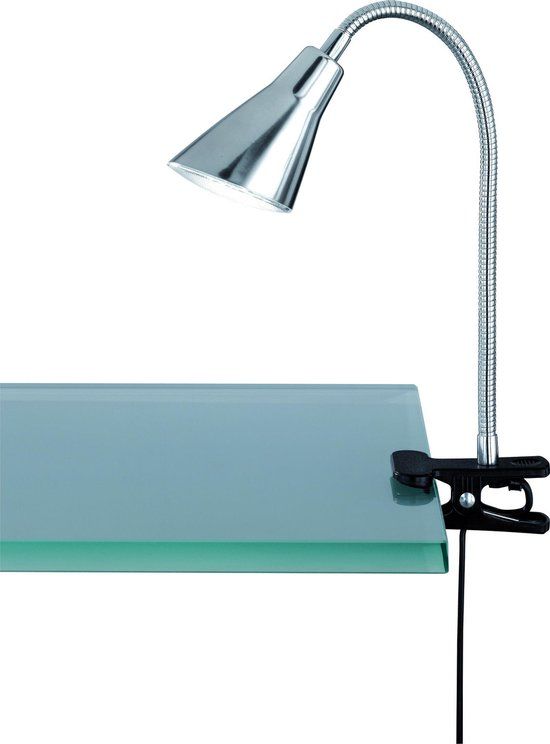 Trio Leuchten Preto - Nikkel Klemlamp - 350 lm - 3000 K - Met dimfunctie